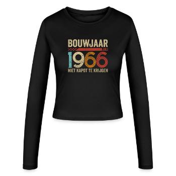 Bouwjaar juli 1966 niet kapot te krijgen - Manches longues slim fit Femme - noir - Devant - AI Model Female 172 light (172cm)