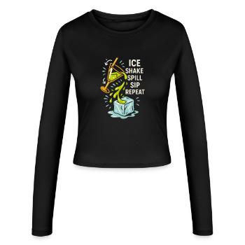 Shaker Stuck Beginner Mixologist - Women's Slim Fit Longsleeve - black - Front - AI Model Female 172 light (172cm)
