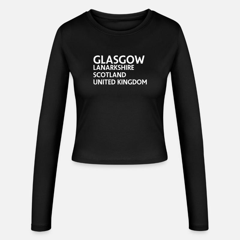 Glasgow – Scotland Textdesign - Women's Slim Fit Longsleeve - black