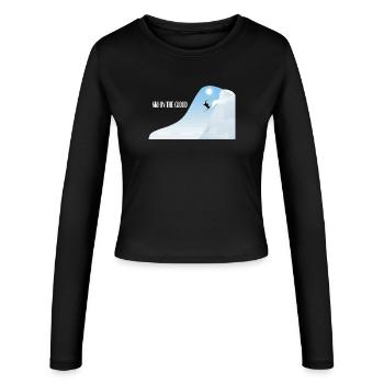 Skifahren in der Wolke - Frauen Slim Fit Langarmshirt - Schwarz - Vorne - AI Model Female 172 light (172cm)