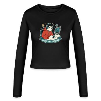 Le lag est mon super-pouvoir - Manches longues slim fit Femme - noir - Devant - AI Model Female 172 light (172cm)