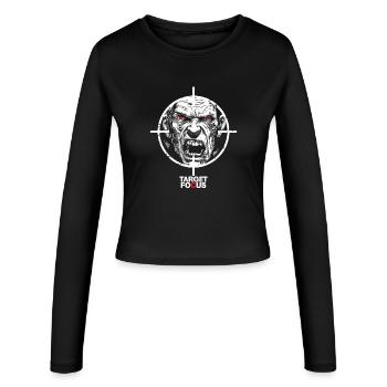 Egoshooter Target Focus Shooter Zombie Gaming Game - Frauen Slim Fit Langarmshirt - Schwarz - Vorne - AI Model Female 172 light (172cm)