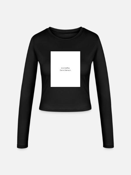 First coffee, then people - Women's Slim Fit Longsleeve - black