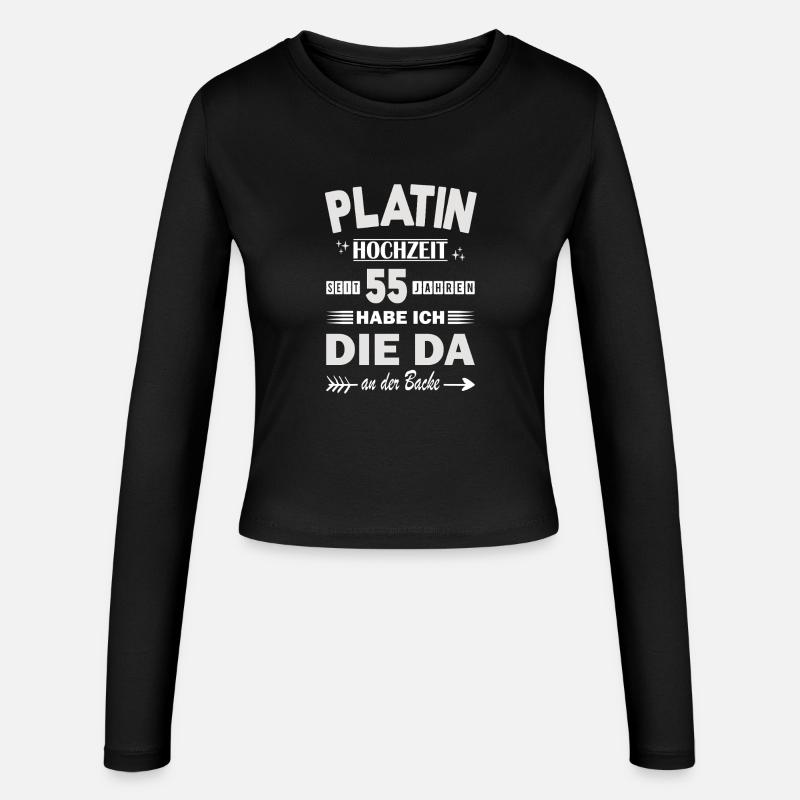 55 ans de relation Anniversaire de mariage - Manches longues slim fit Femme - noir