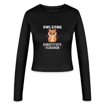 Professeur remplaçant Professeur remplaçant - Manches longues slim fit Femme - noir - Devant - AI Model Female 172 light (172cm)