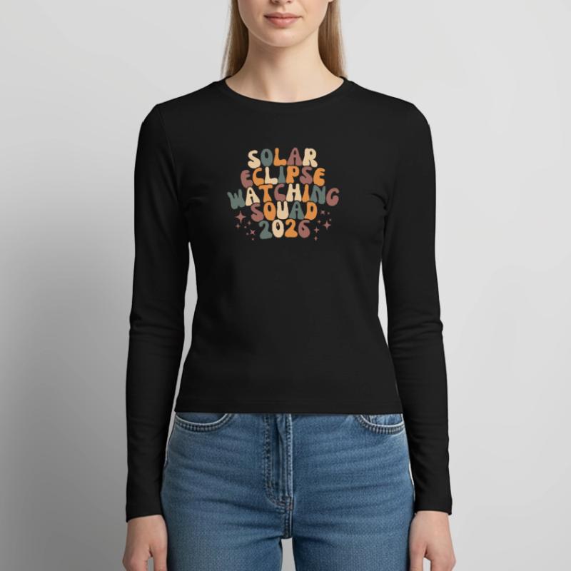 Solar Eclipse Watching Squad 2026 Women's Slim Fit Longsleeve