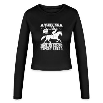 Équitation anglaise Expert en avant-garde cheval - Manches longues slim fit Femme - noir - Devant - AI Model Female 172 light (172cm)