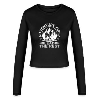 boys scout Scouting Adventures First Scout - Frauen Slim Fit Langarmshirt - Schwarz - Vorne - AI Model Female 172 light (172cm)