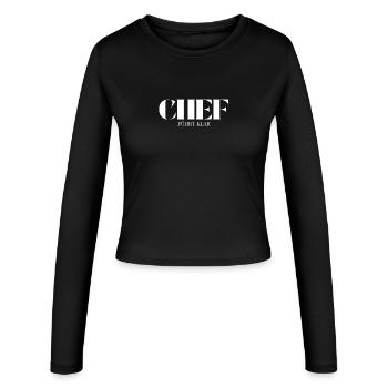 Le chef Spruch mène clairement - Manches longues slim fit Femme - noir - Devant - AI Model Female 172 light (172cm)