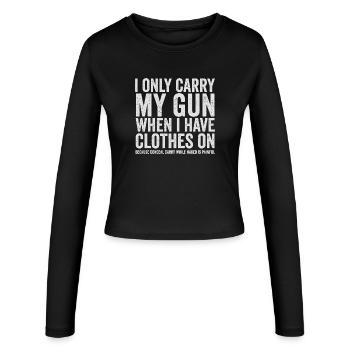 Je porte juste mon arme – drôles de droits sur les armes – - Manches longues slim fit Femme - noir - Devant - AI Model Female 172 light (172cm)
