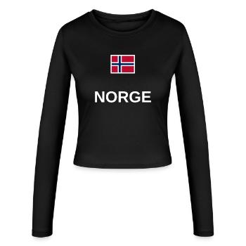 Norwegen - Frauen Slim Fit Langarmshirt - Schwarz - Vorne - AI Model Female 172 light (172cm)
