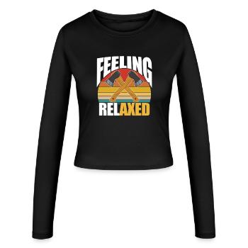Se sentir détendu - Manches longues slim fit Femme - noir - Devant - AI Model Female 172 light (172cm)
