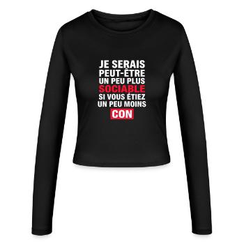 I might be a little more sociable - Women's Slim Fit Longsleeve - black - Front - AI Model Female 172 light (172cm)