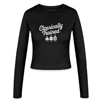 Classically Trained Petrolhead KFZ Mechaniker - Frauen Slim Fit Langarmshirt - Schwarz - Vorne - AI Model Female 172 light (172cm)