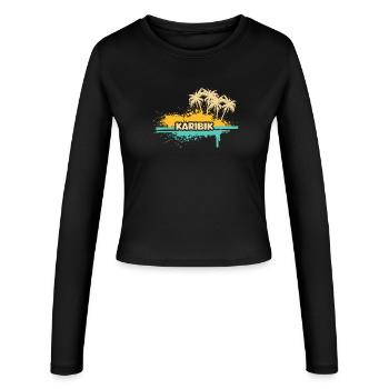 Vacances Caraïbes - Manches longues slim fit Femme - noir - Devant - AI Model Female 172 light (172cm)