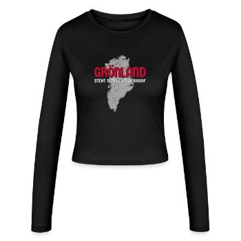Groenland Non à vendre - Manches longues slim fit Femme - noir - Devant - AI Model Female 172 light (172cm)