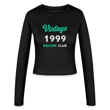 Vintage 1999 – Soccer Club Retro Geburtsjahr - Frauen Slim Fit Langarmshirt - Schwarz - Vorne - AI Model Female 172 light (172cm)
