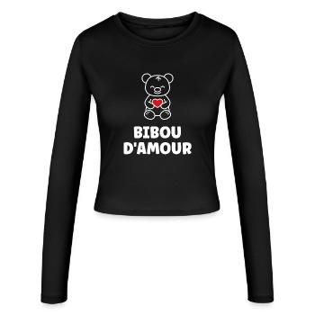 Liebe Owlette Teddy Bear Herz - Frauen Slim Fit Langarmshirt - Schwarz - Vorne - AI Model Female 172 light (172cm)