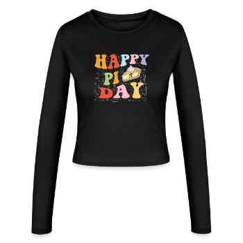 Happy Pi Day 3.14 Math Class Science Nerd - Women's Slim Fit Longsleeve - black - Front - AI Model Female 172 light (172cm)