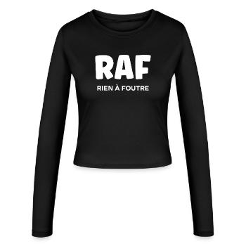 rien à foutre - Manches longues slim fit Femme - noir - Devant - AI Model Female 172 light (172cm)