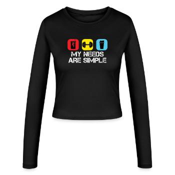 Salle de sommeil et protéines - Manches longues slim fit Femme - noir - Devant - AI Model Female 172 light (172cm)