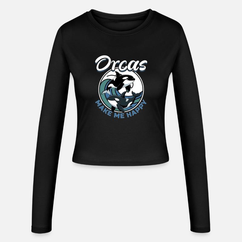 Funny Orca - Women's Slim Fit Longsleeve - black