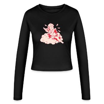 Angry Gaming Cherub – Lag Lightning - Manches longues slim fit Femme - noir - Devant - AI Model Female 172 light (172cm)