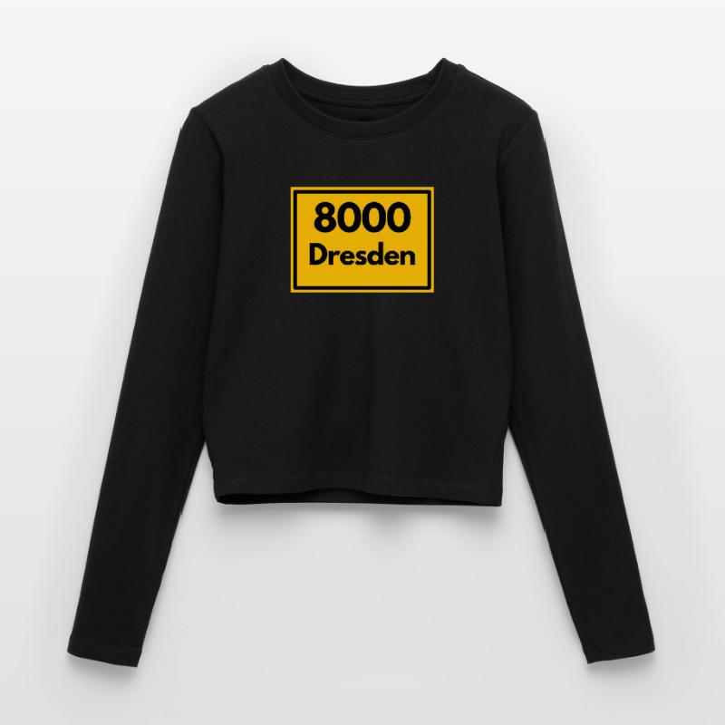 OLD POSTCODE POSTCODE RETRO 8000 DRESDEN ELBE Women's Slim Fit Longsleeve