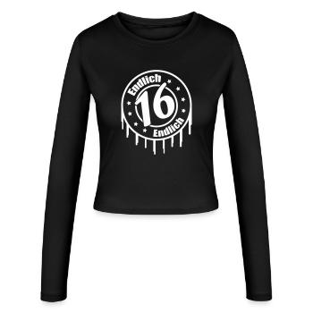Enfin 16 ans - Manches longues slim fit Femme - noir - Devant - AI Model Female 172 light (172cm)
