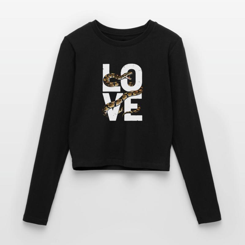 Königspython Schlangen LOVE Terrarium Python Frauen Slim Fit Langarmshirt