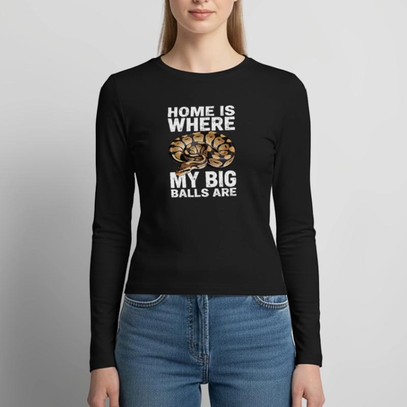 Königspython Schlangen Liebhaber Terrarium Python Frauen Slim Fit Langarmshirt