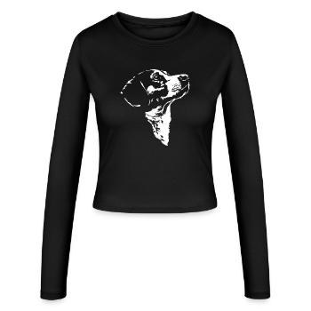 Chien Silhouette Drever Chien Wilsigns - Manches longues slim fit Femme - noir - Devant - AI Model Female 172 light (172cm)