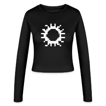Résumé du pixel du virus cellulaire - Manches longues slim fit Femme - noir - Devant - AI Model Female 172 light (172cm)