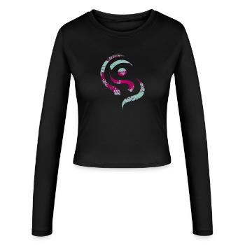 yoga_design_13 - Women's Slim Fit Longsleeve - black - Front - AI Model Female 172 light (172cm)
