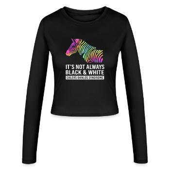 HSD Ehlers-Danlos-Syndrom EDS - Frauen Slim Fit Langarmshirt - Schwarz - Vorne - AI Model Female 172 light (172cm)