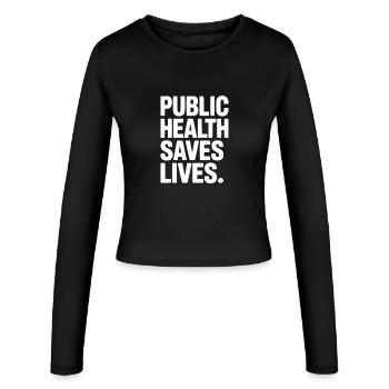Öffentliche Gesundheit rettet Leben - Frauen Slim Fit Langarmshirt - Schwarz - Vorne - AI Model Female 172 light (172cm)