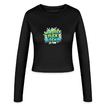 Weird Flex Okay Graffiti - Frauen Slim Fit Langarmshirt - Schwarz - Vorne - AI Model Female 172 light (172cm)