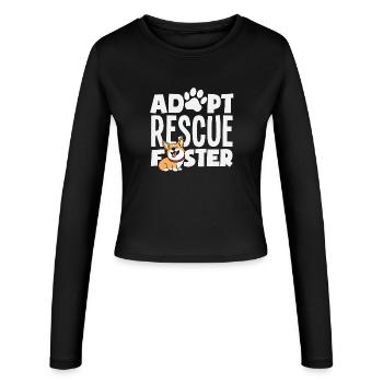Foster Adopt Volunteer Animal Rescue Shelter Dogs - Women's Slim Fit Longsleeve - black - Front - AI Model Female 172 light (172cm)
