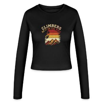 Climbers Do It On The Wall Klettern Berge Retro - Frauen Slim Fit Langarmshirt - Schwarz - Vorne - AI Model Female 172 light (172cm)