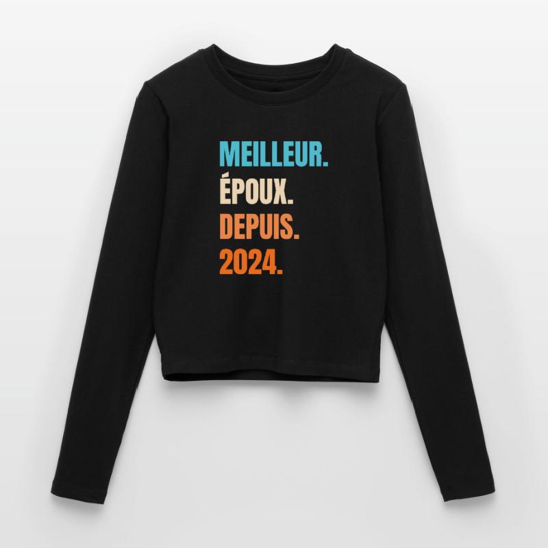 Bester Ehemann seit 2024 Geschenk-Ehemann Frauen Slim Fit Langarmshirt