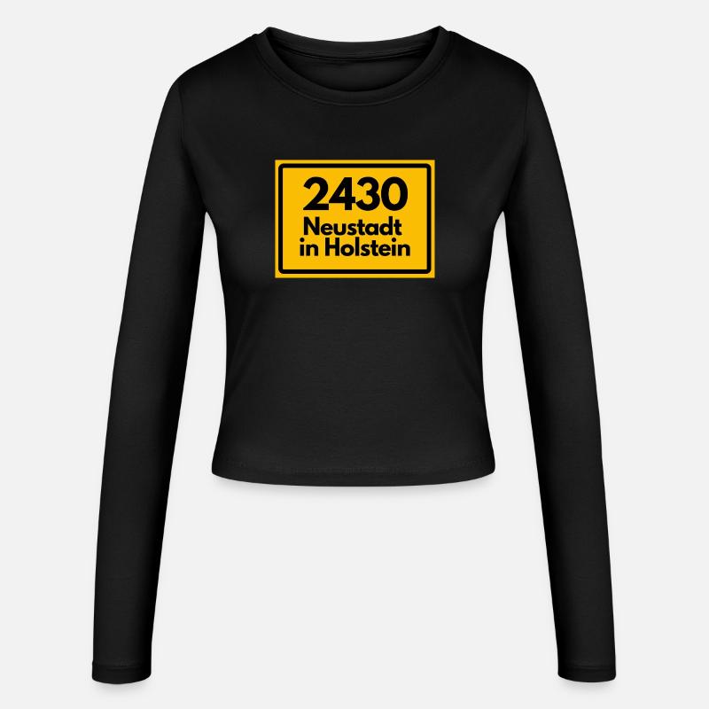 OLD POSTCODE POSTCODE 2430 NEUSTADT IN HOLSTEIN - Women's Slim Fit Longsleeve - black