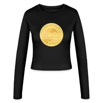 Gift for Lewis - Women's Slim Fit Longsleeve - black - Front - AI Model Female 172 light (172cm)