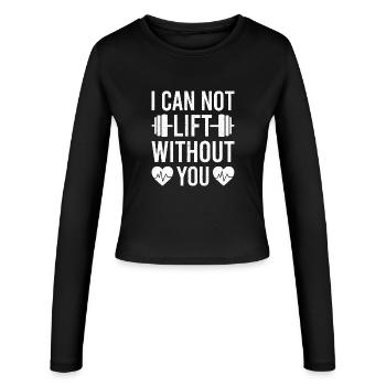 Bodybuilder en powerlifting sans lequel je ne peux pas faire de poids - Manches longues slim fit Femme - noir - Devant - AI Model Female 172 light (172cm)
