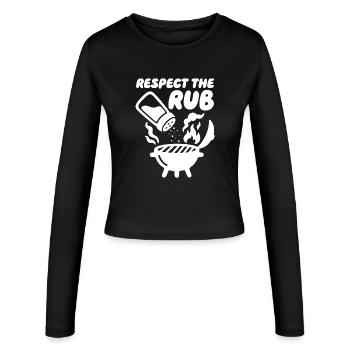 Respect the Rub BBQ Grill - Women's Slim Fit Longsleeve - black - Front - AI Model Female 172 light (172cm)