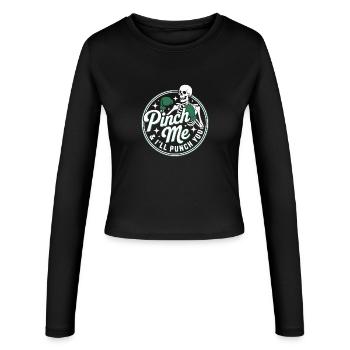 Pince-moi, je vais te frapper, drôle de squelette, St - Manches longues slim fit Femme - noir - Devant - AI Model Female 172 light (172cm)