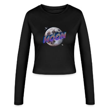 Moon - Outer Space Series - Women's Slim Fit Longsleeve - black - Front - AI Model Female 172 light (172cm)