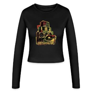 Roots Reggae Dub Soundsystem - Frauen Slim Fit Langarmshirt - Schwarz - Vorne - AI Model Female 172 light (172cm)