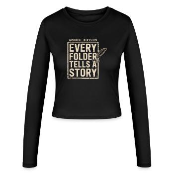 Chaque dossier raconte une histoire - Manches longues slim fit Femme - noir - Devant - AI Model Female 172 light (172cm)