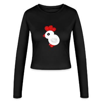 Poulet poussin poulet poulet Enfants de Pâques bébé - Manches longues slim fit Femme - noir - Devant - AI Model Female 172 light (172cm)