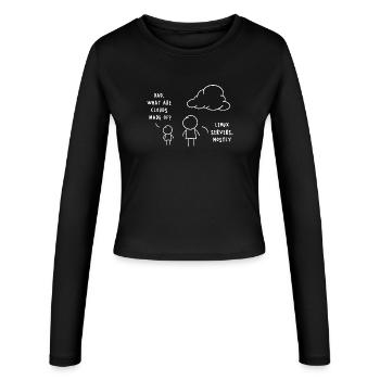 Linux Server Cloud Computing : Drôle de remarque - Manches longues slim fit Femme - noir - Devant - AI Model Female 172 light (172cm)